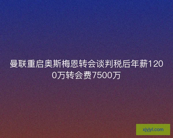 曼联重启奥斯梅恩转会谈判税后年薪1200万转会费7500万