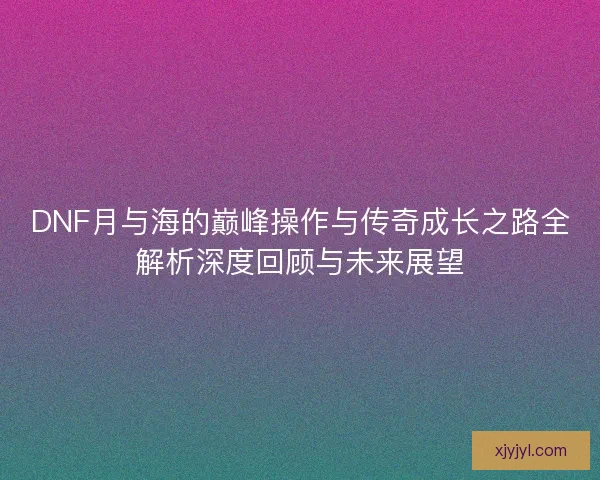 DNF月与海的巅峰操作与传奇成长之路全解析深度回顾与未来展望
